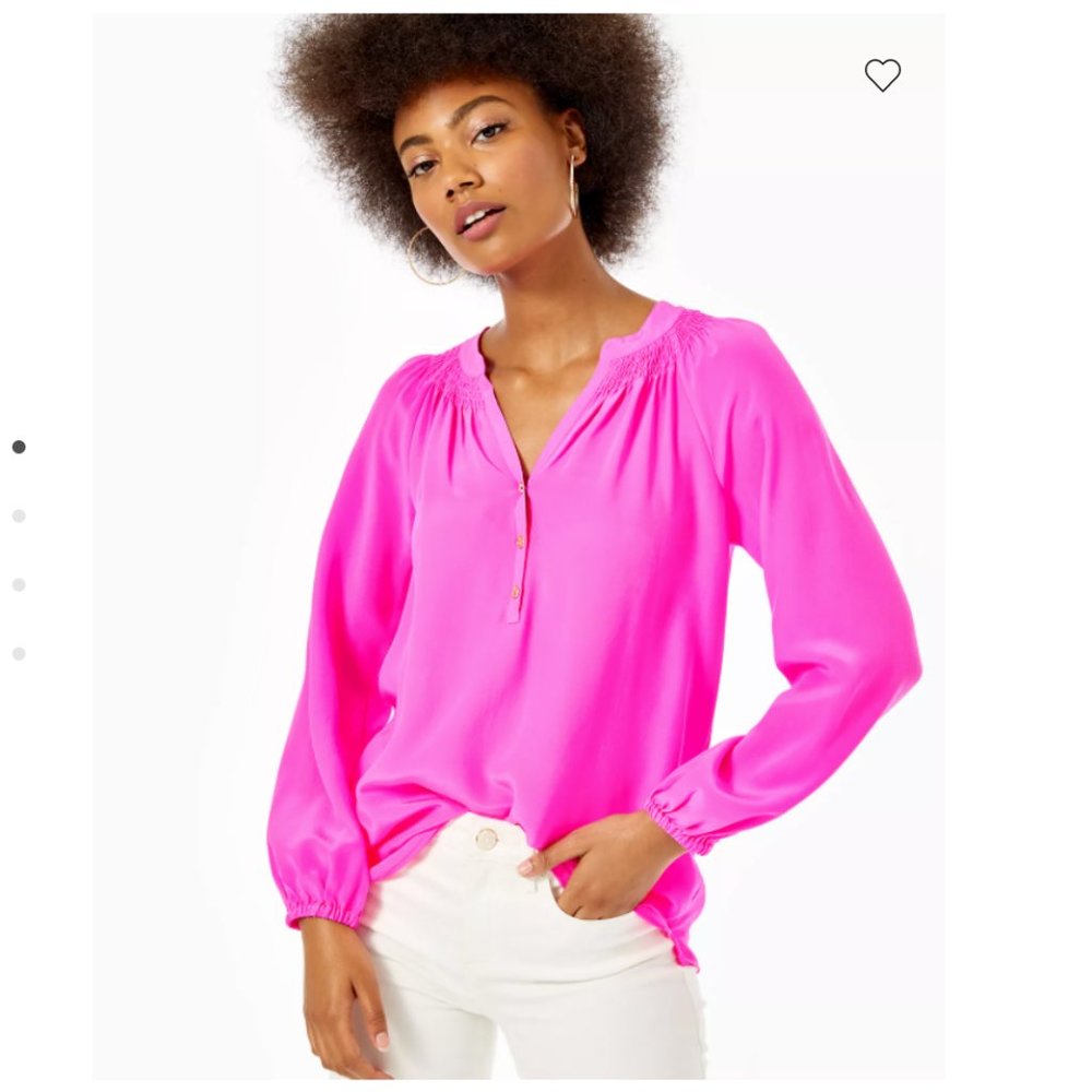 Lilly Pulitzer Elsa silk top in Raz Berry